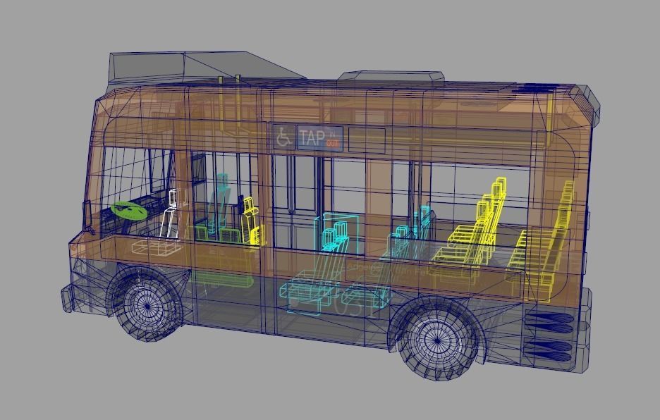 Minibus 19 seater with Wheelchair provision Low-poly 3D model_5