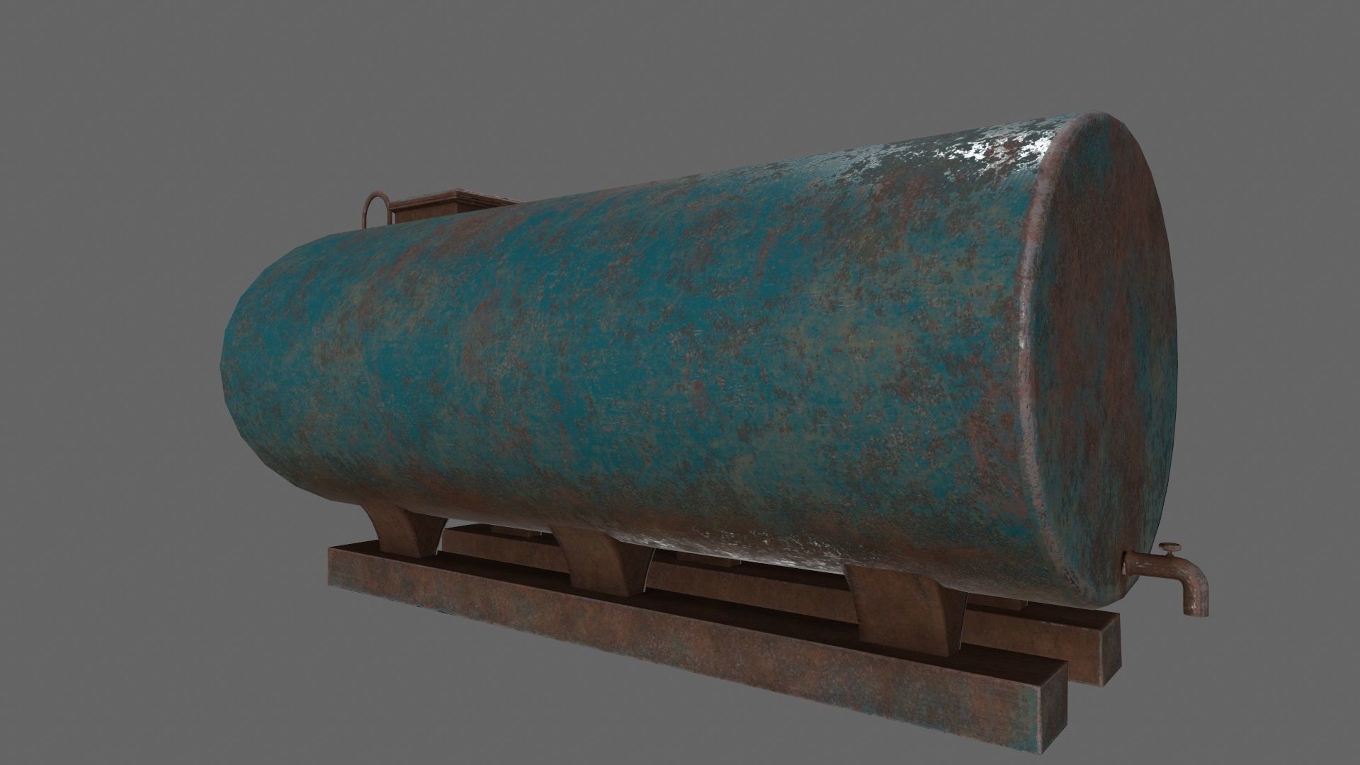 tanker metal tank Low-poly 3D model_1