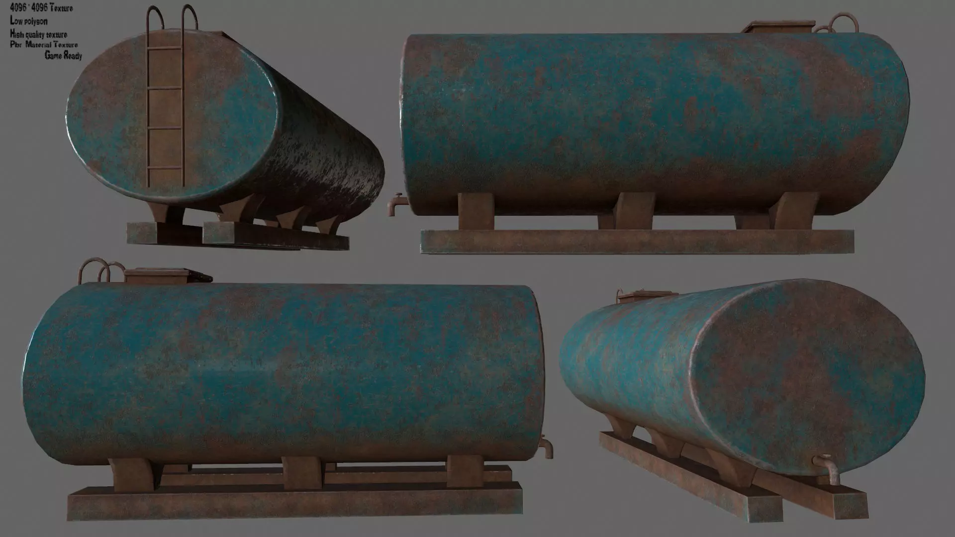 tanker metal tank Low-poly 3D model_0