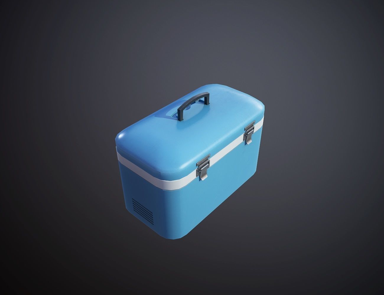 Plastic Cooler with Ice Low-poly 3D model_3