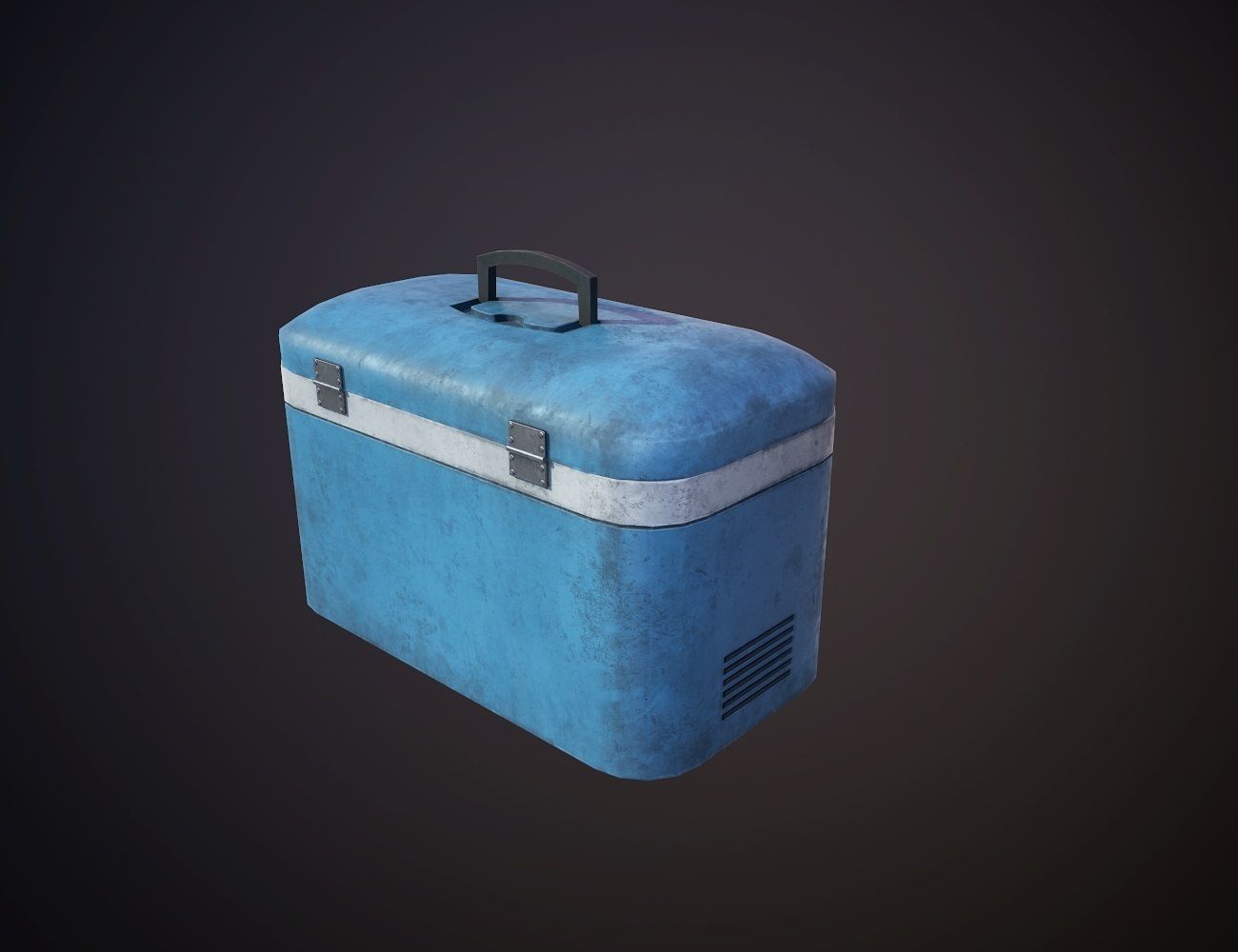 Plastic Cooler with Ice Low-poly 3D model_10