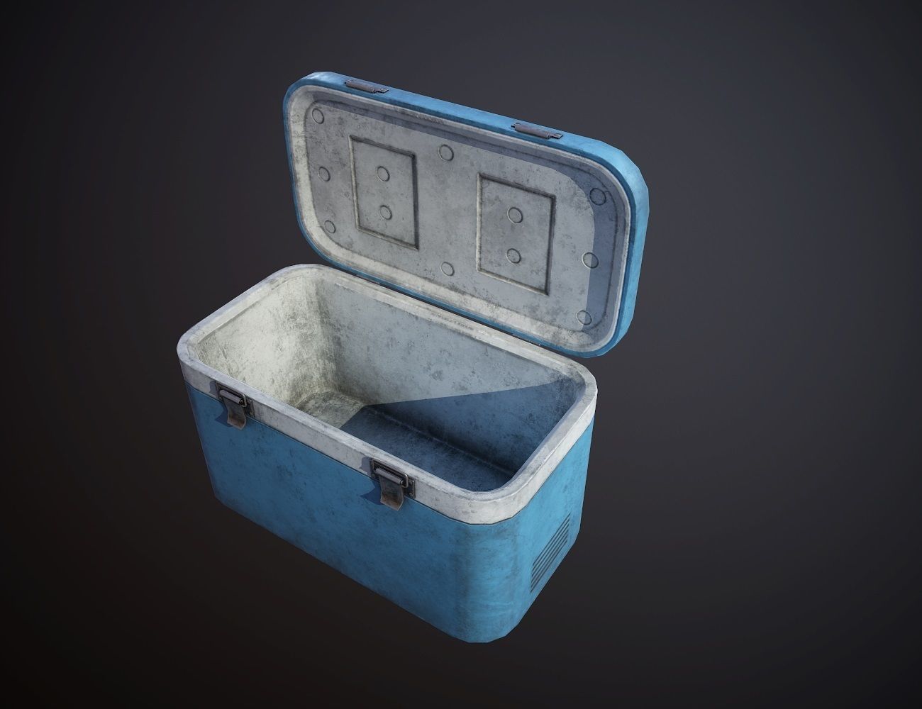 Plastic Cooler with Ice Low-poly 3D model_12