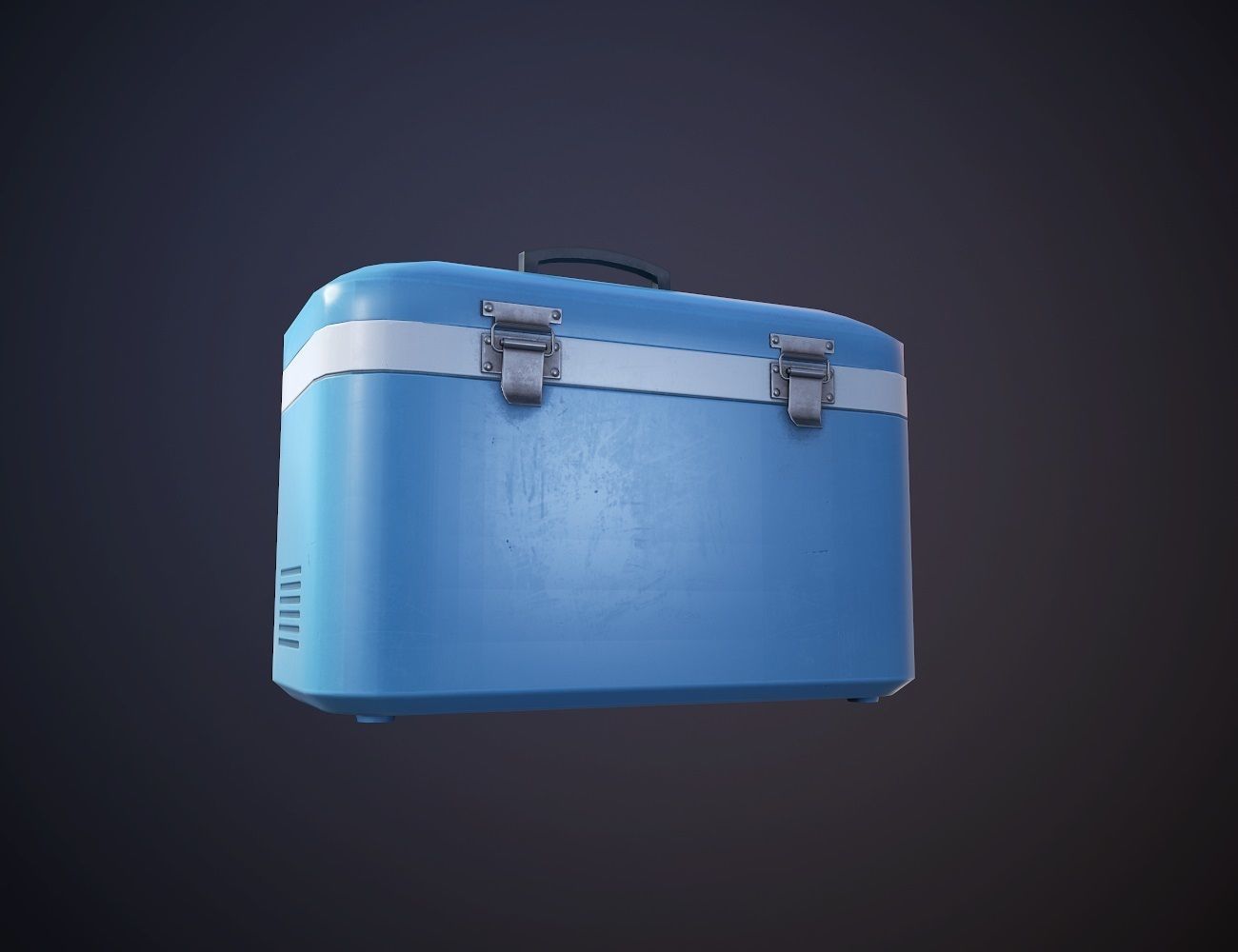 Plastic Cooler with Ice Low-poly 3D model_4