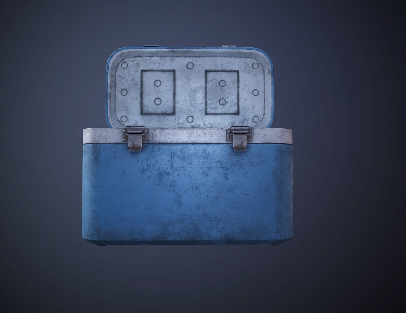 Plastic Cooler with Ice Low-poly 3D model_13