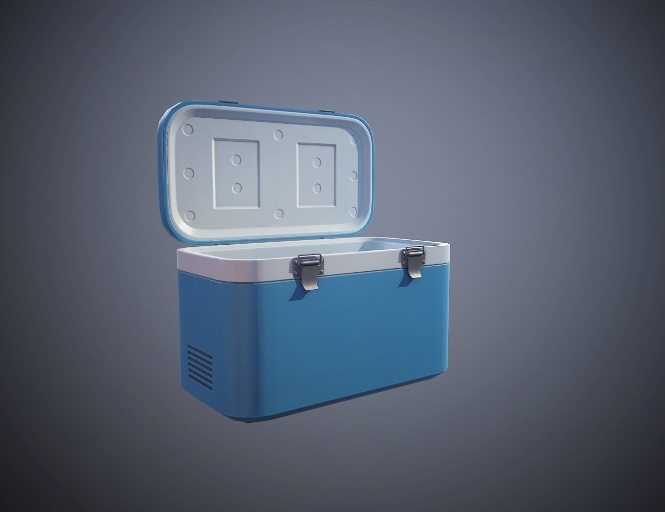 Plastic Cooler with Ice Low-poly 3D model_7