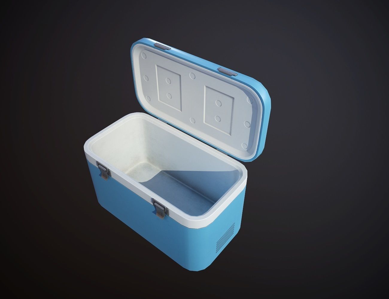 Plastic Cooler with Ice Low-poly 3D model_6