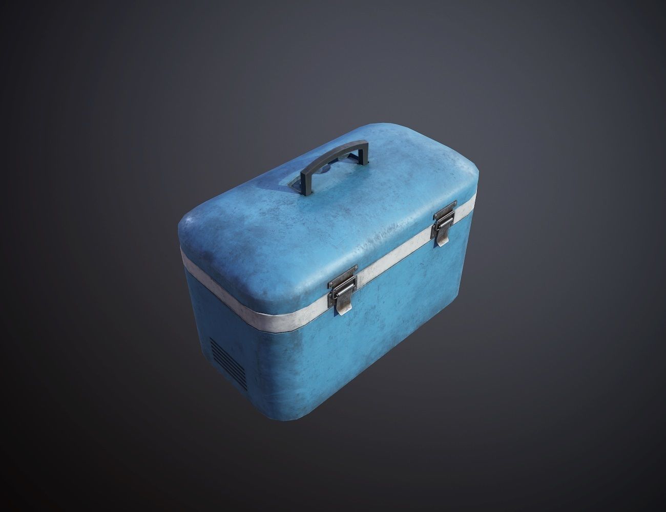 Plastic Cooler with Ice Low-poly 3D model_11