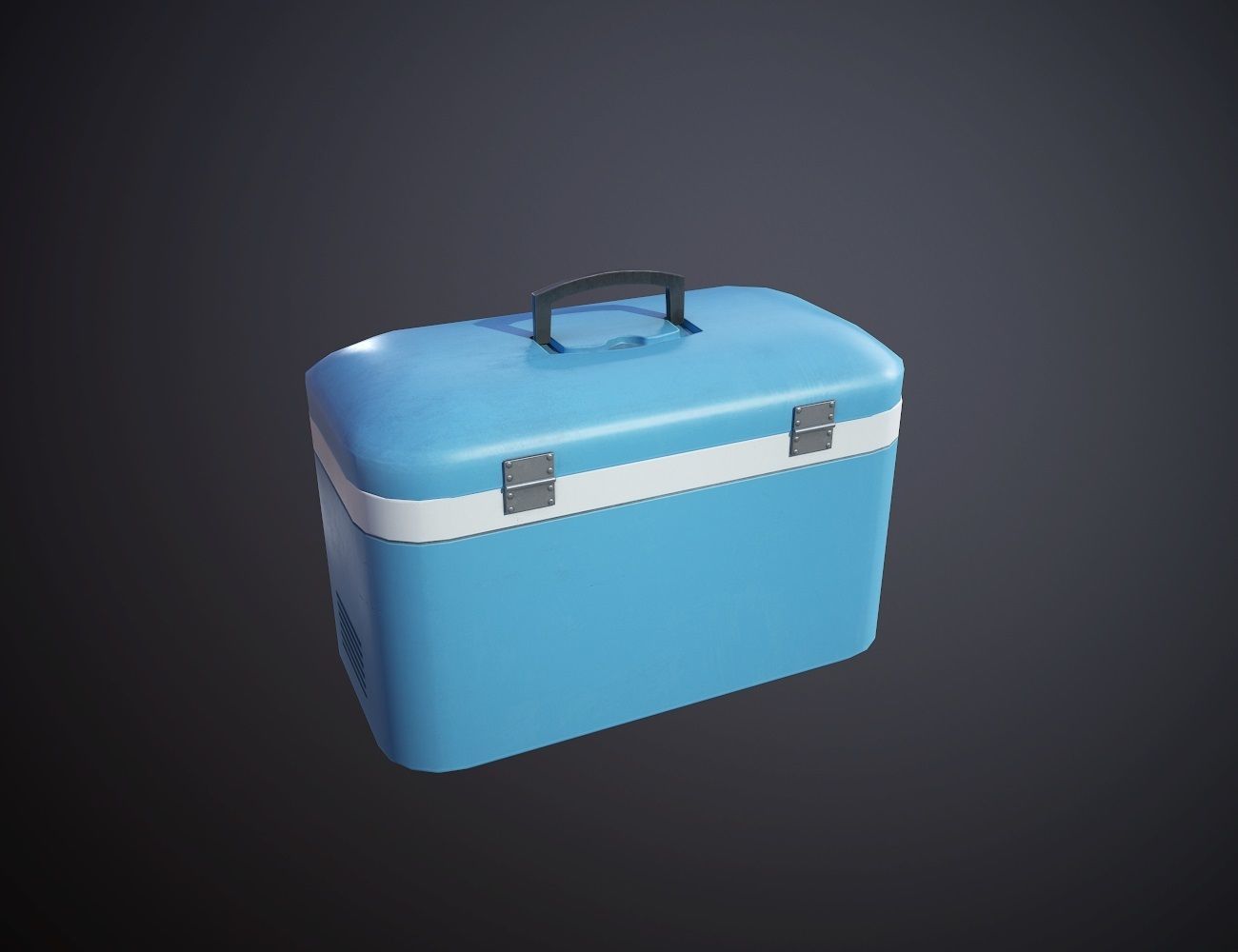 Plastic Cooler with Ice Low-poly 3D model_2