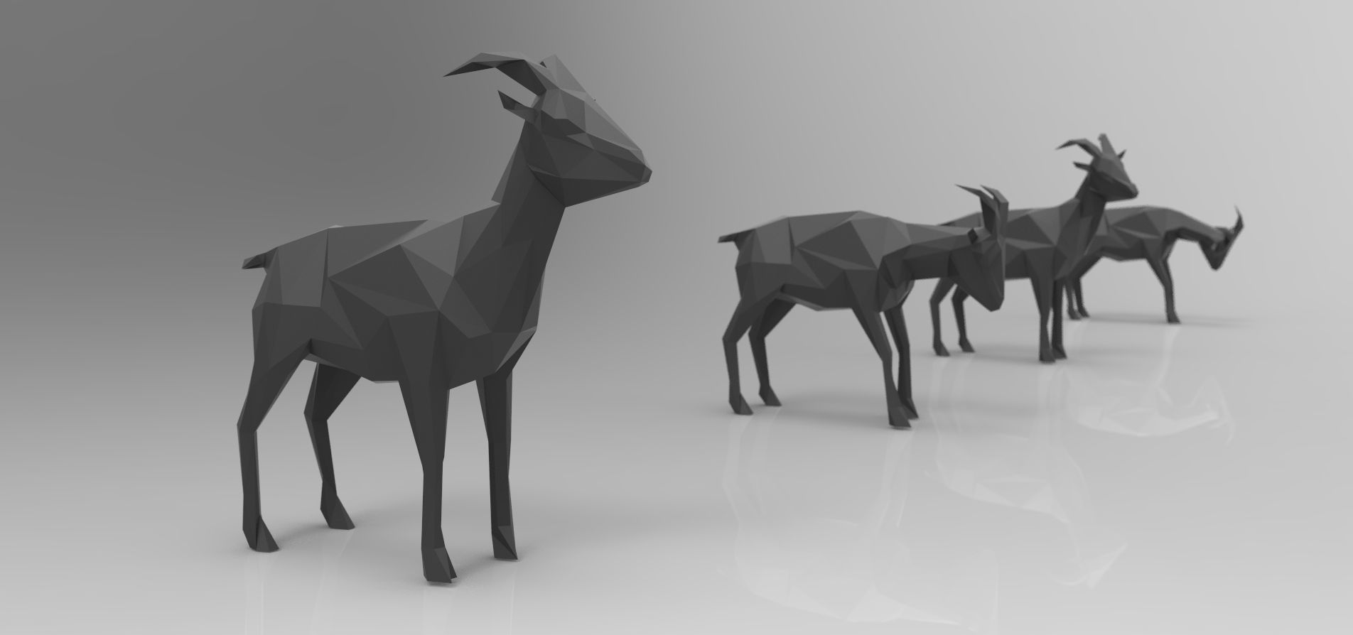 Low poly 3d farm animals Low-poly 3D model_6