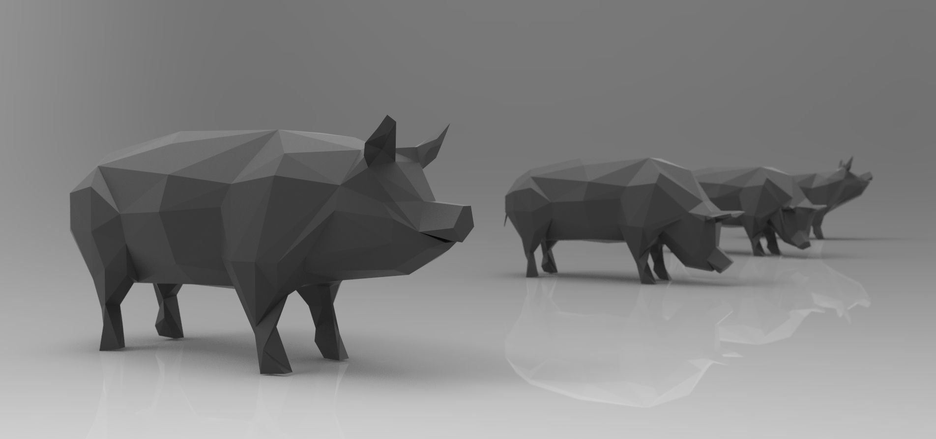 Low poly 3d farm animals Low-poly 3D model_15