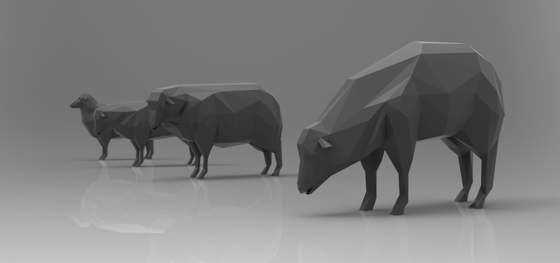 Low poly 3d farm animals Low-poly 3D model_14