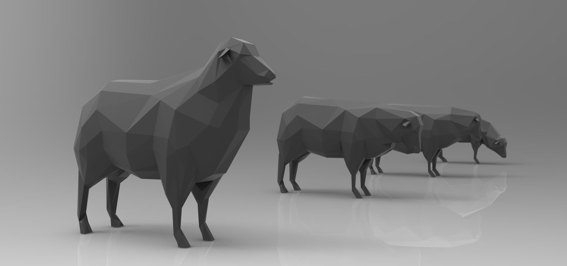 Low poly 3d farm animals Low-poly 3D model_13