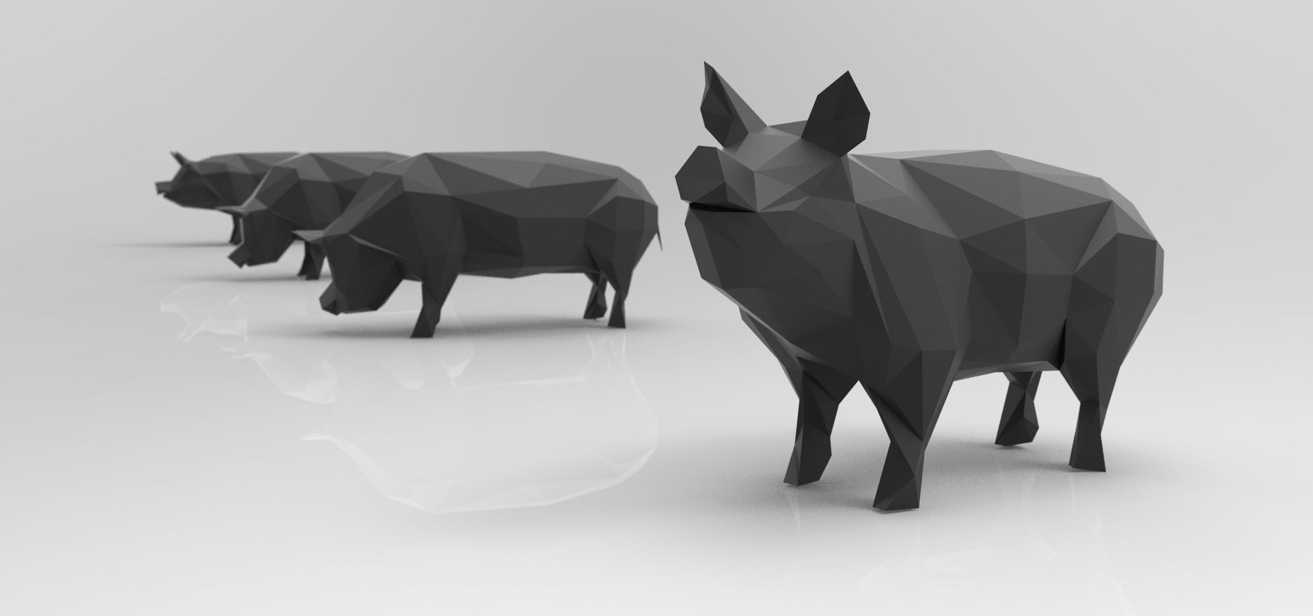 Low poly 3d farm animals Low-poly 3D model_16