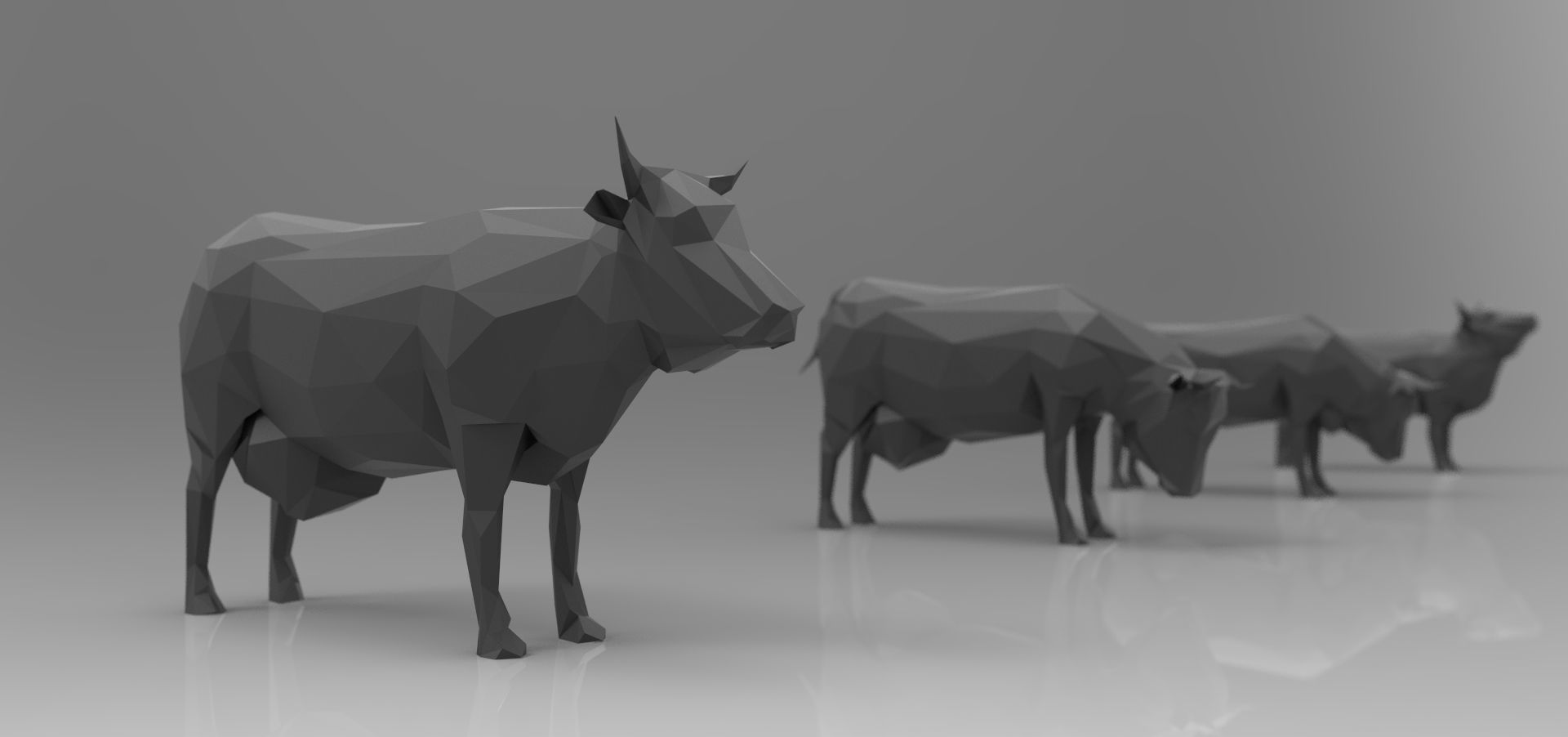Low poly 3d farm animals Low-poly 3D model_9
