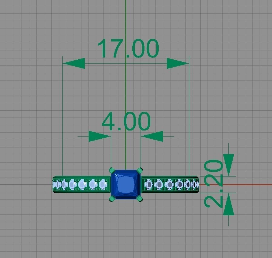 Wedding gold platinum diamond ring 3D print model_5