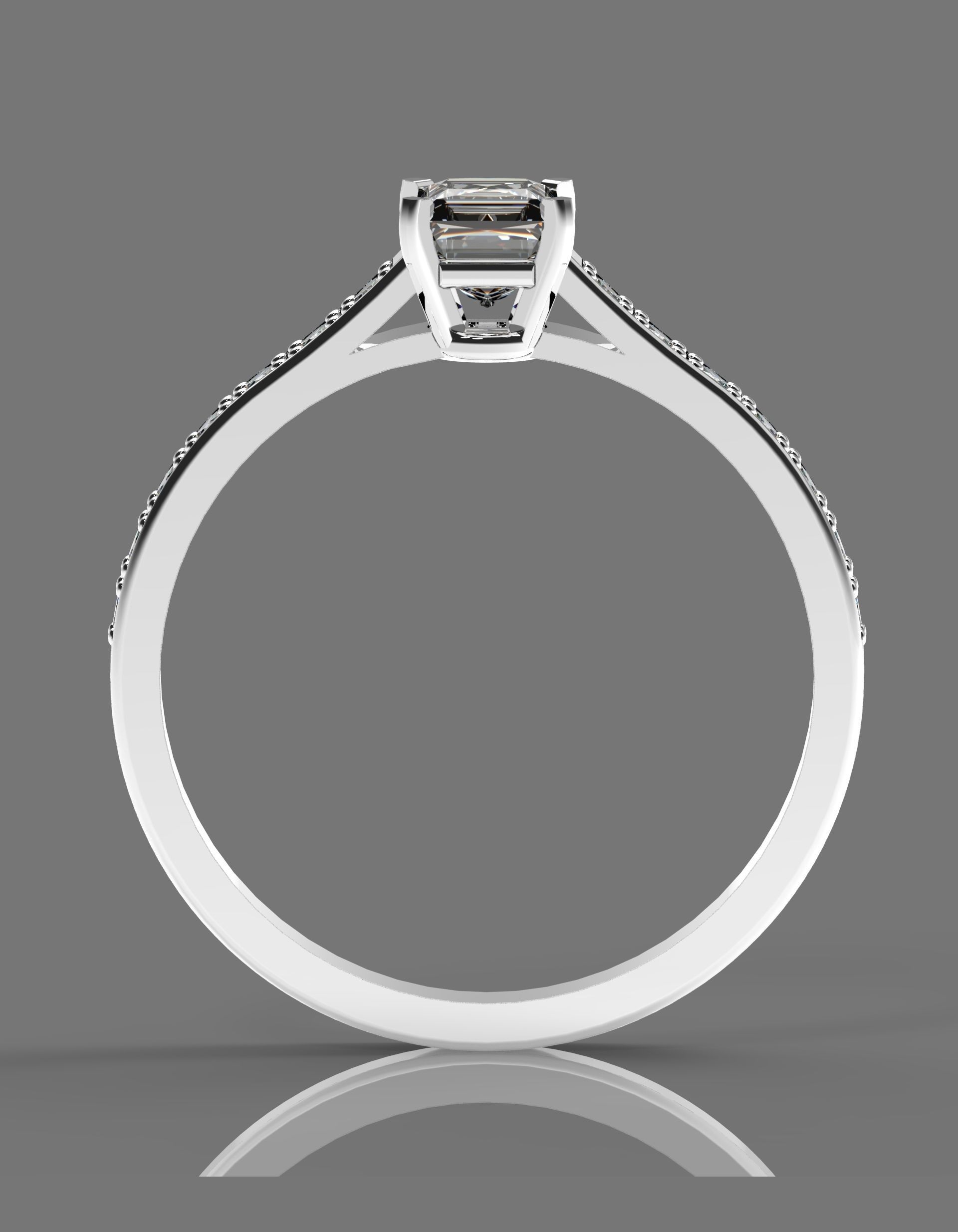 Wedding gold platinum diamond ring 3D print model_2
