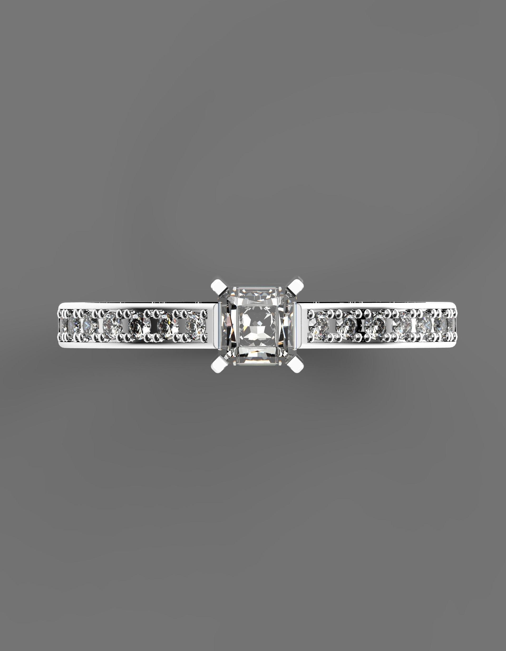 Wedding gold platinum diamond ring 3D print model_1