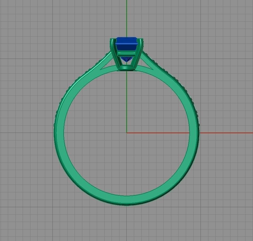 Wedding gold platinum diamond ring 3D print model_3