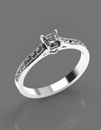 Wedding gold platinum diamond ring 3D print model