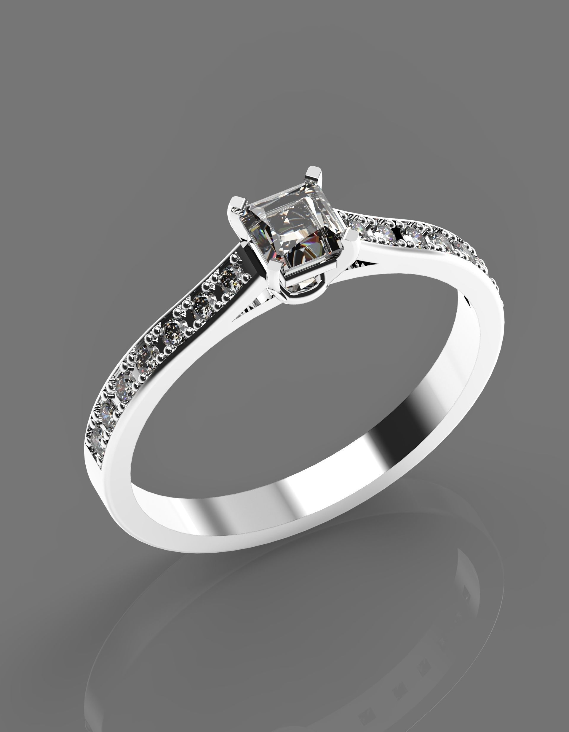 Wedding gold platinum diamond ring 3D print model_0