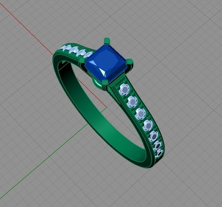 Wedding gold platinum diamond ring 3D print model_4