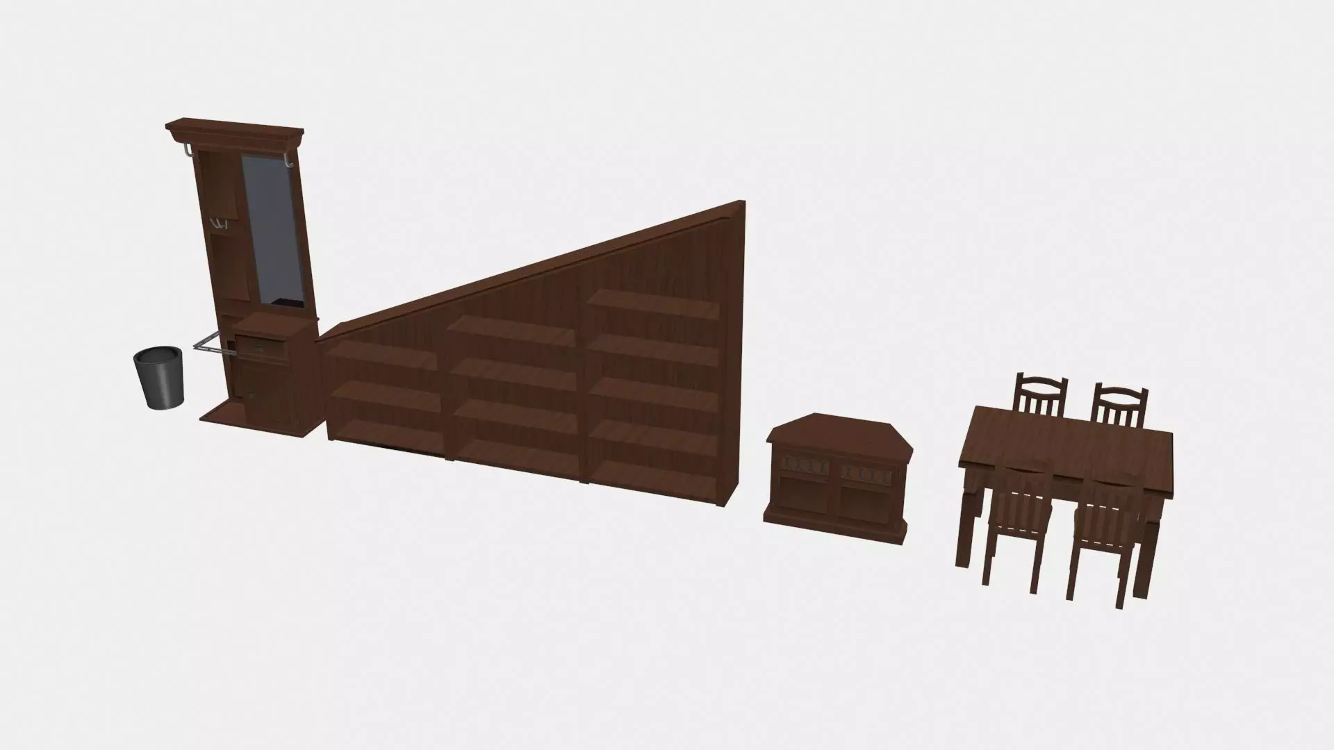 Dining Room Pack Low-poly 3D model_0