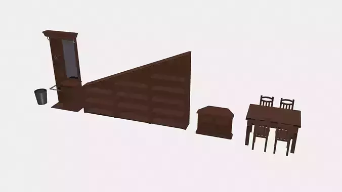 Dining Room Pack Low-poly 3D model