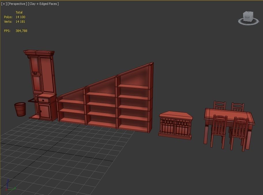 Dining Room Pack Low-poly 3D model_18