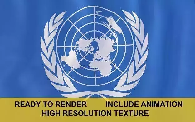 United Nations 3d Flag 3D model