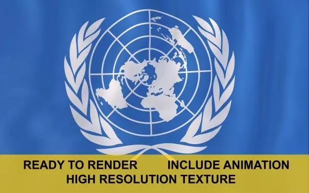 United Nations 3d Flag 3D model