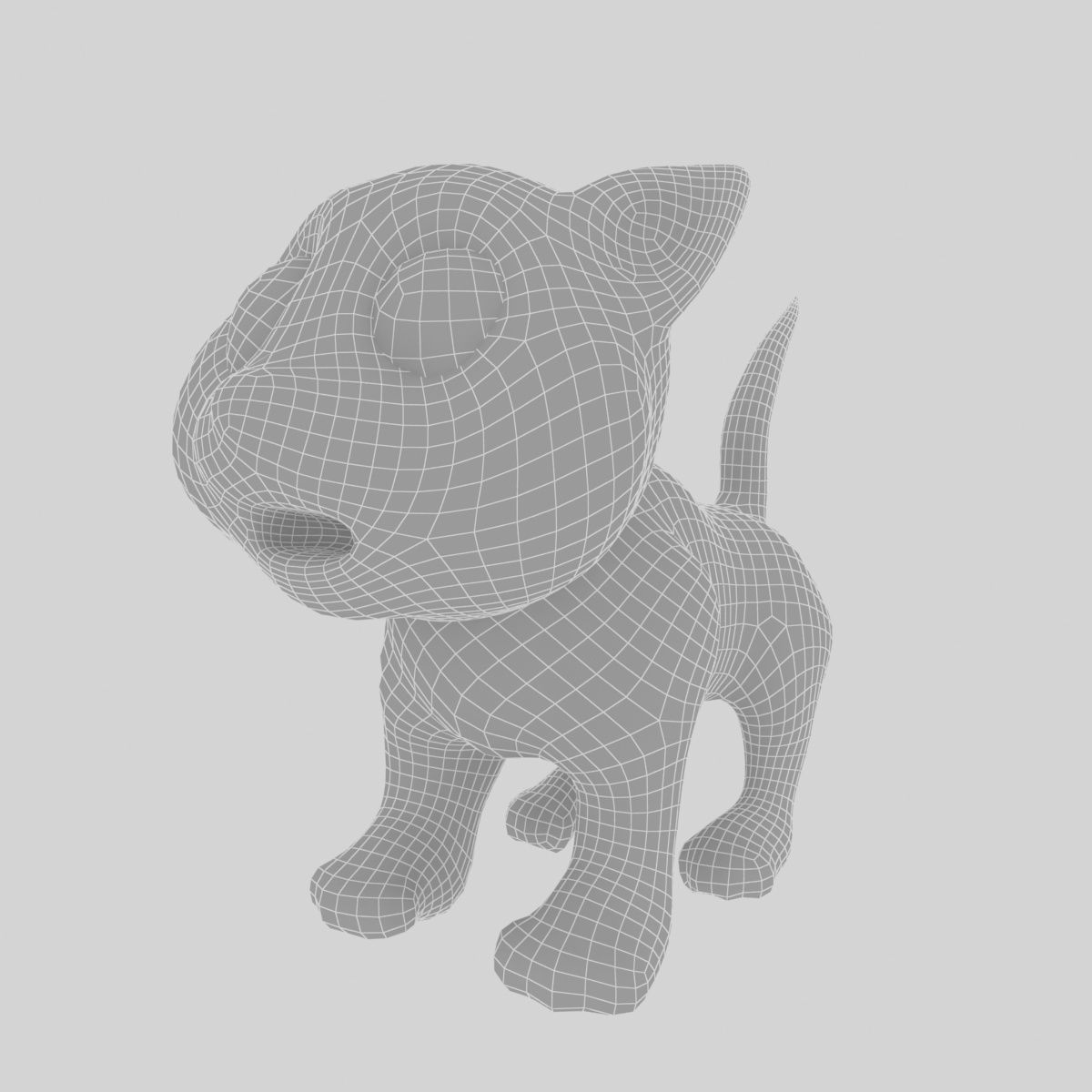 Cat Cartoon Low-poly 3D model_6