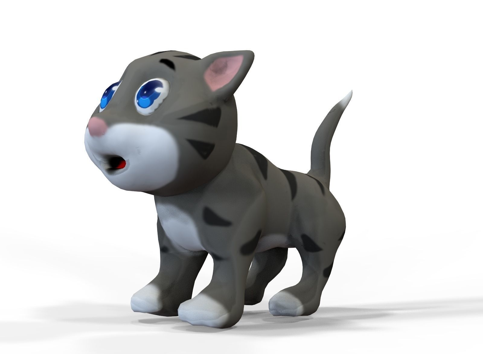 Cat Cartoon Low-poly 3D model_3