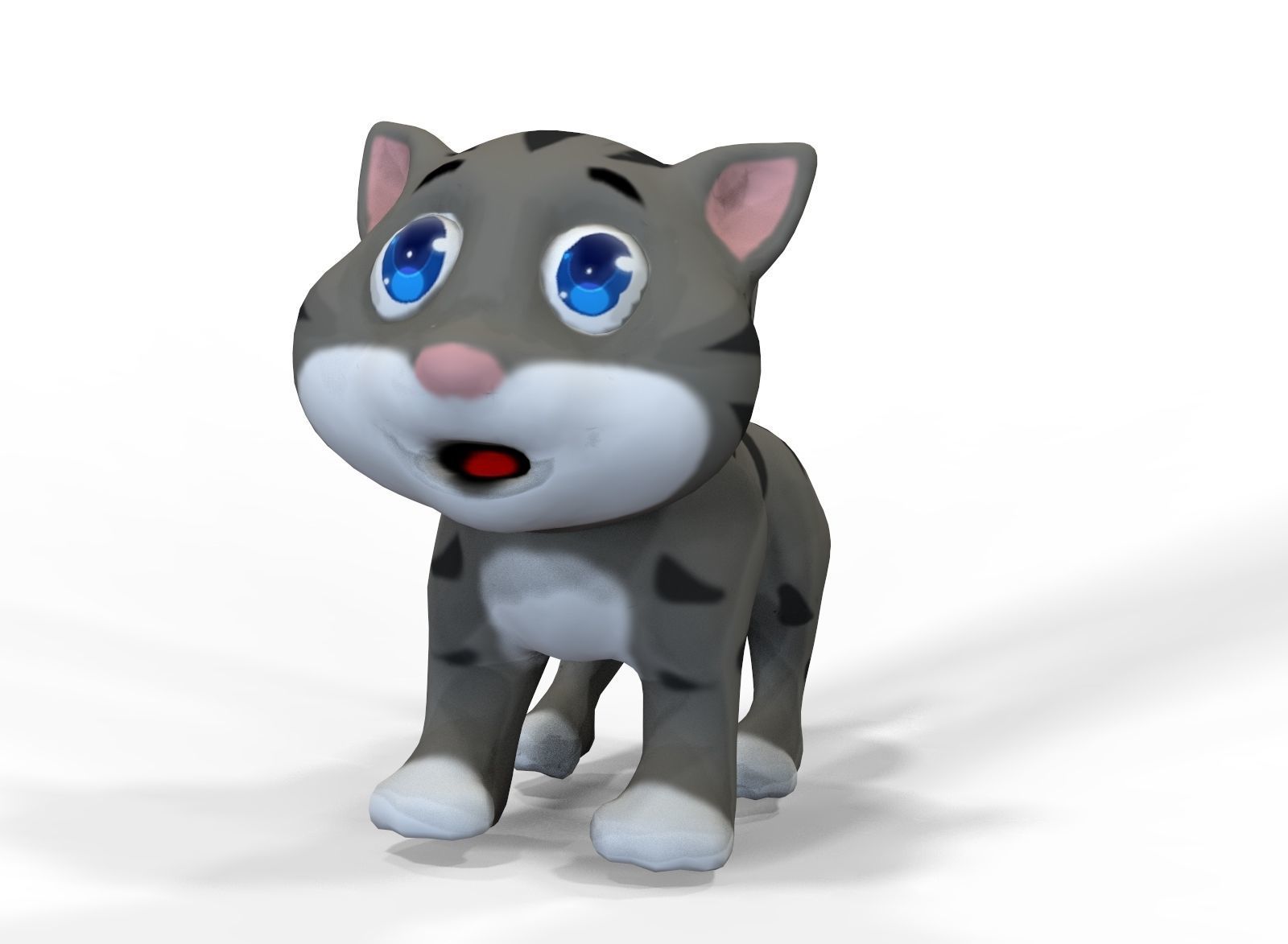 Cat Cartoon Low-poly 3D model_1