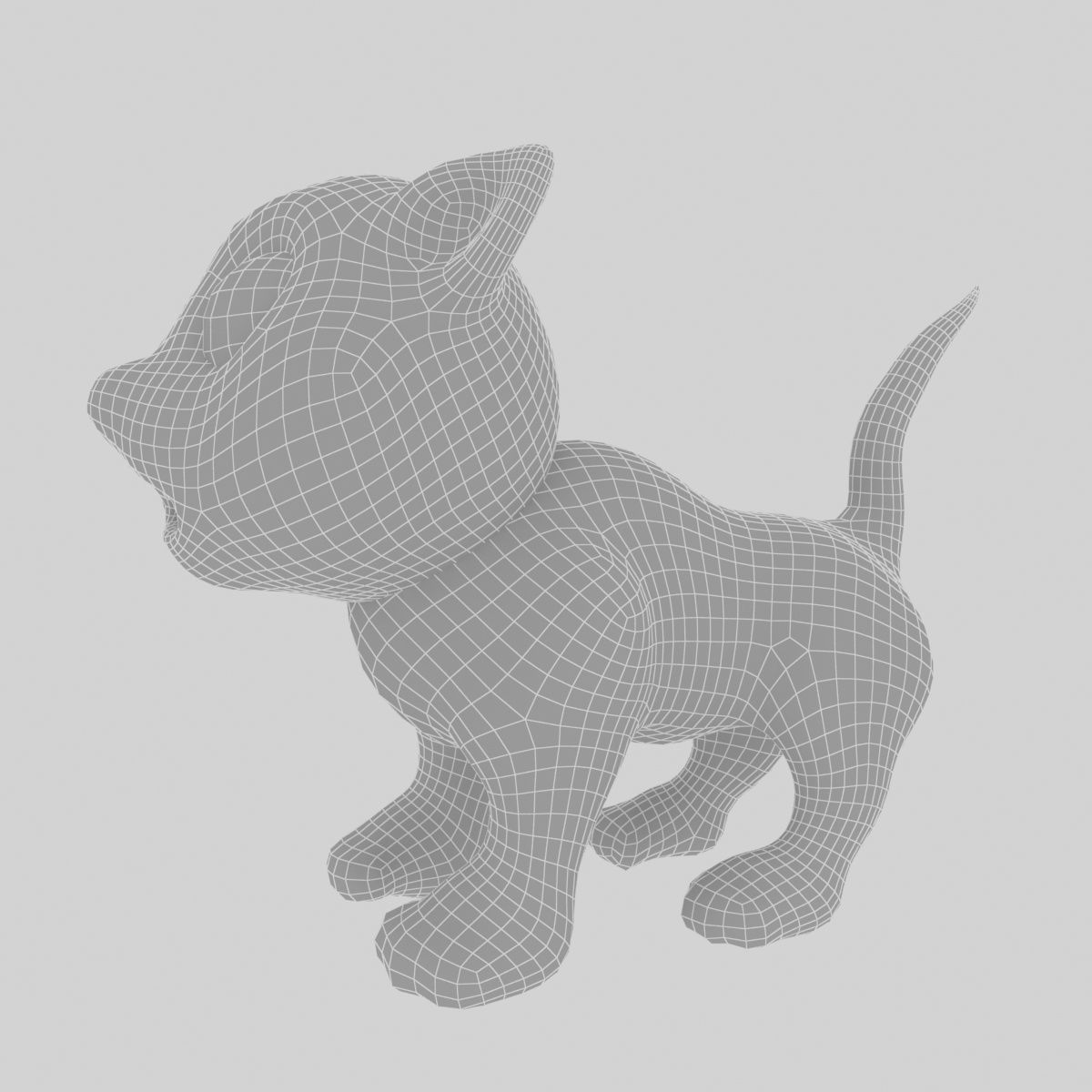 Cat Cartoon Low-poly 3D model_5