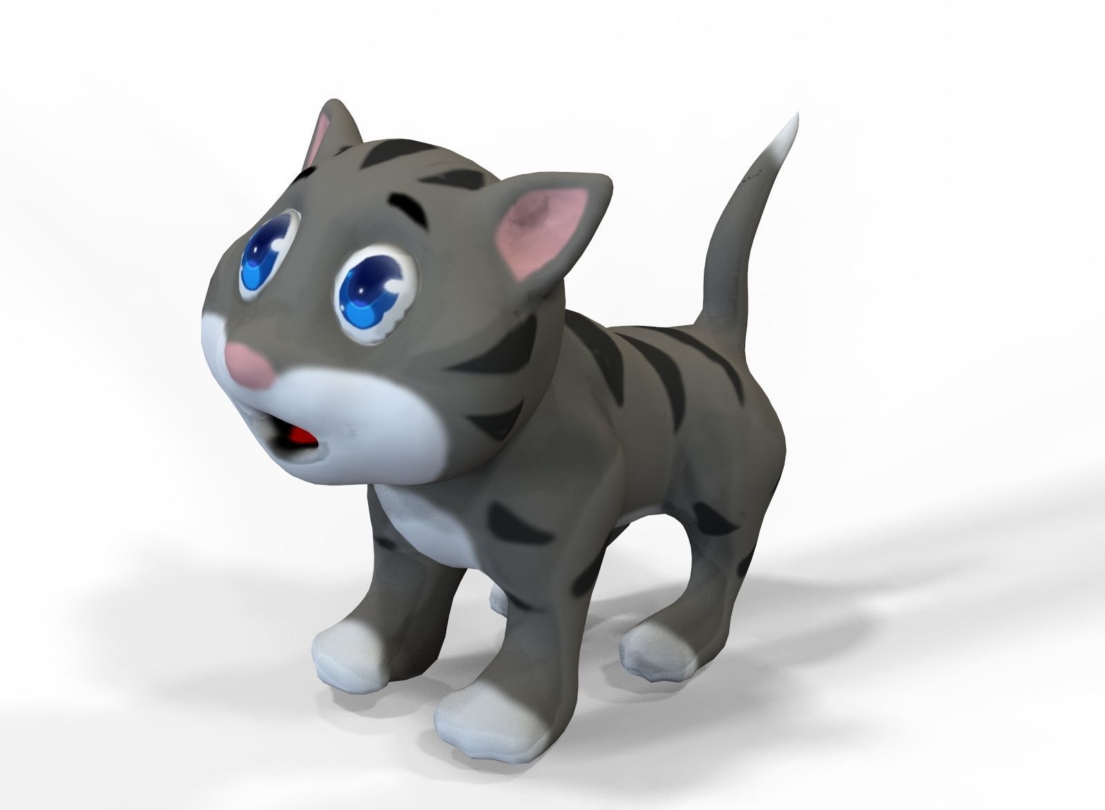 Cat Cartoon Low-poly 3D model_2