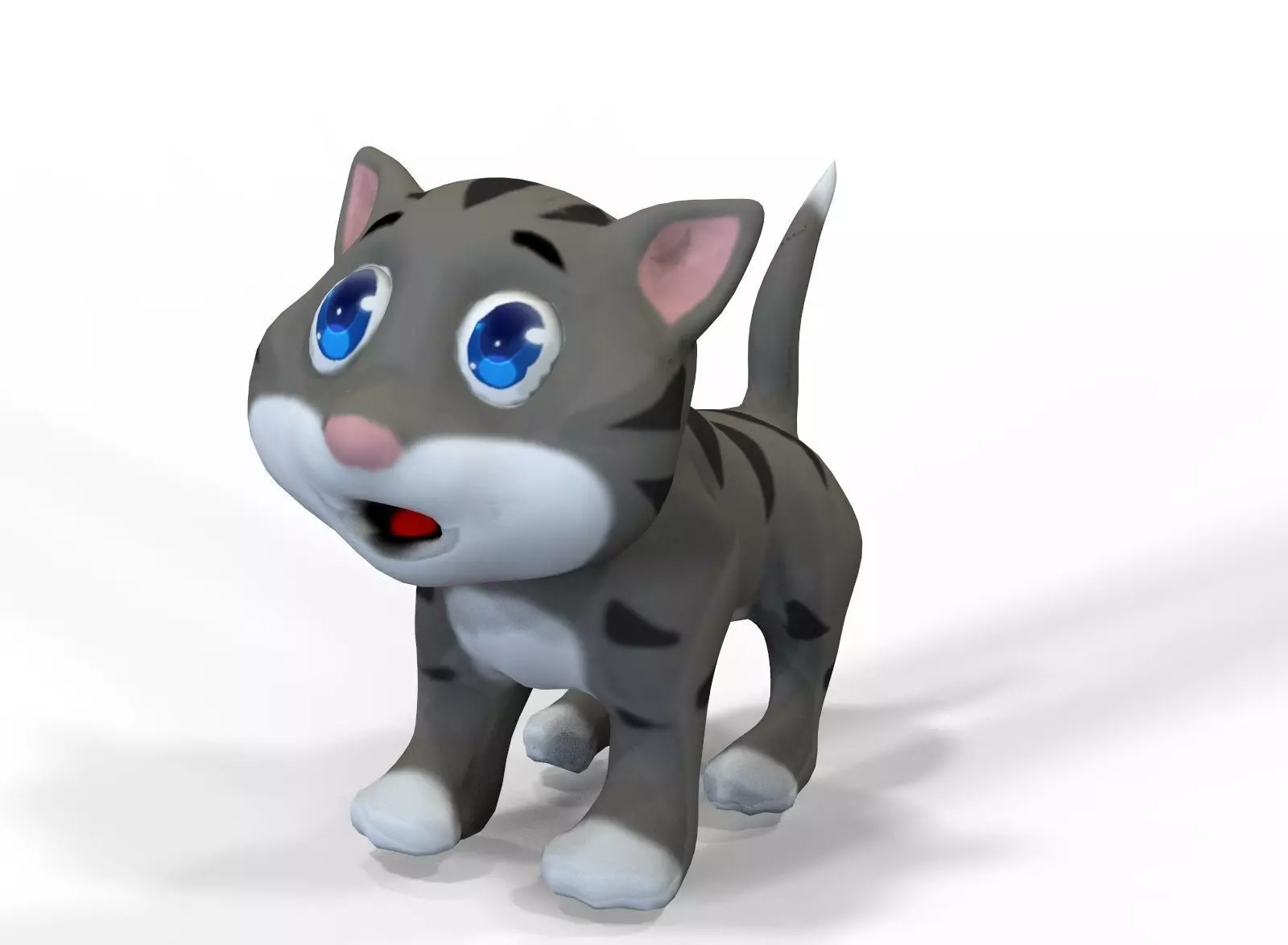 Cat Cartoon Low-poly 3D model_0