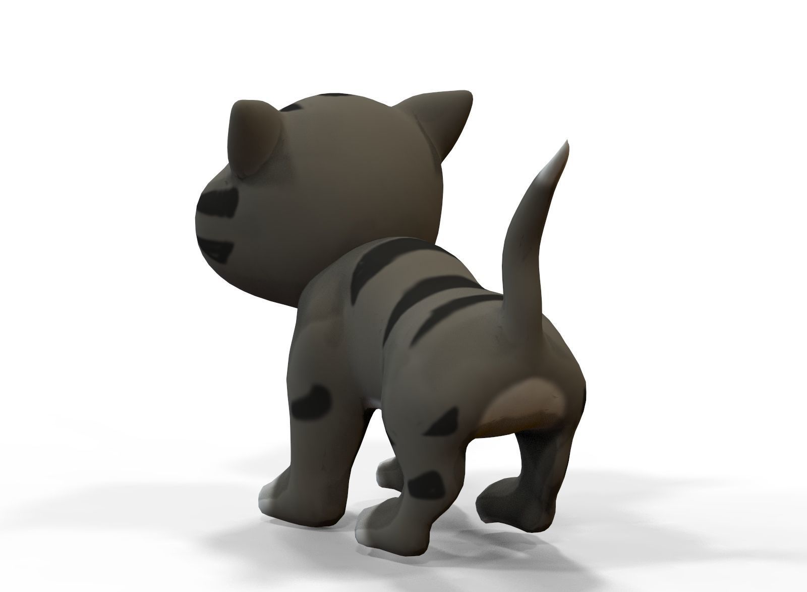 Cat Cartoon Low-poly 3D model_4