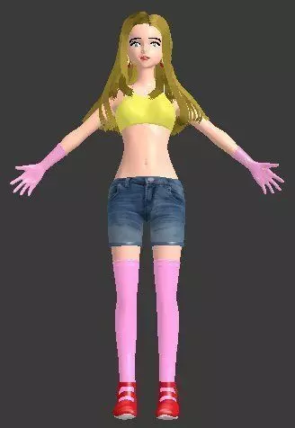 Pretty girl - Pretty Female- Cute Female - Woman - Breasts  3D model_0