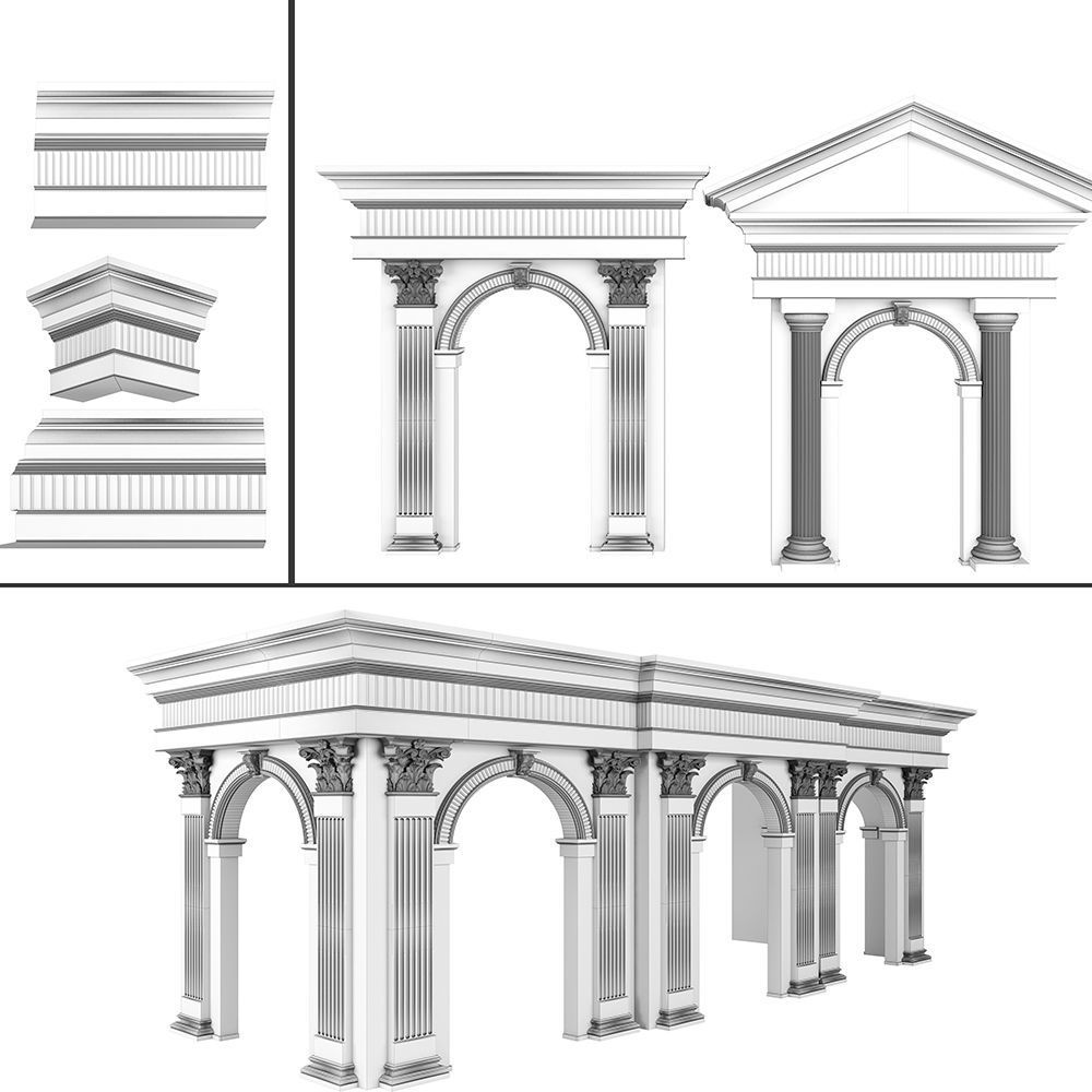 Classic Architecture Arch 2 3D model_2
