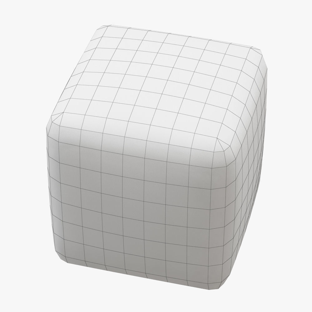 Pure Sheepskin Luxury Foot Stool 3D model_4