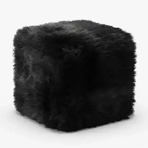 Pure Sheepskin Luxury Foot Stool 3D model
