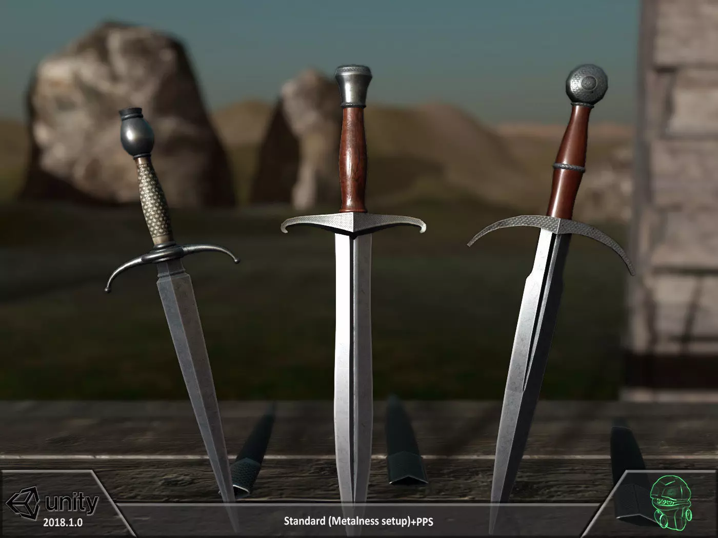 Daggers Pack Free low-poly 3D model