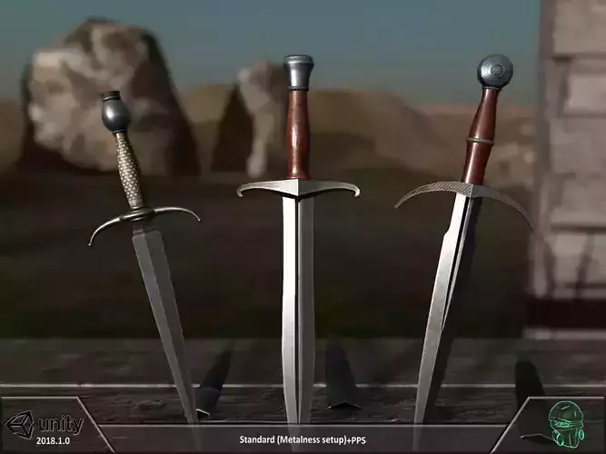 Daggers Pack Free low-poly 3D model