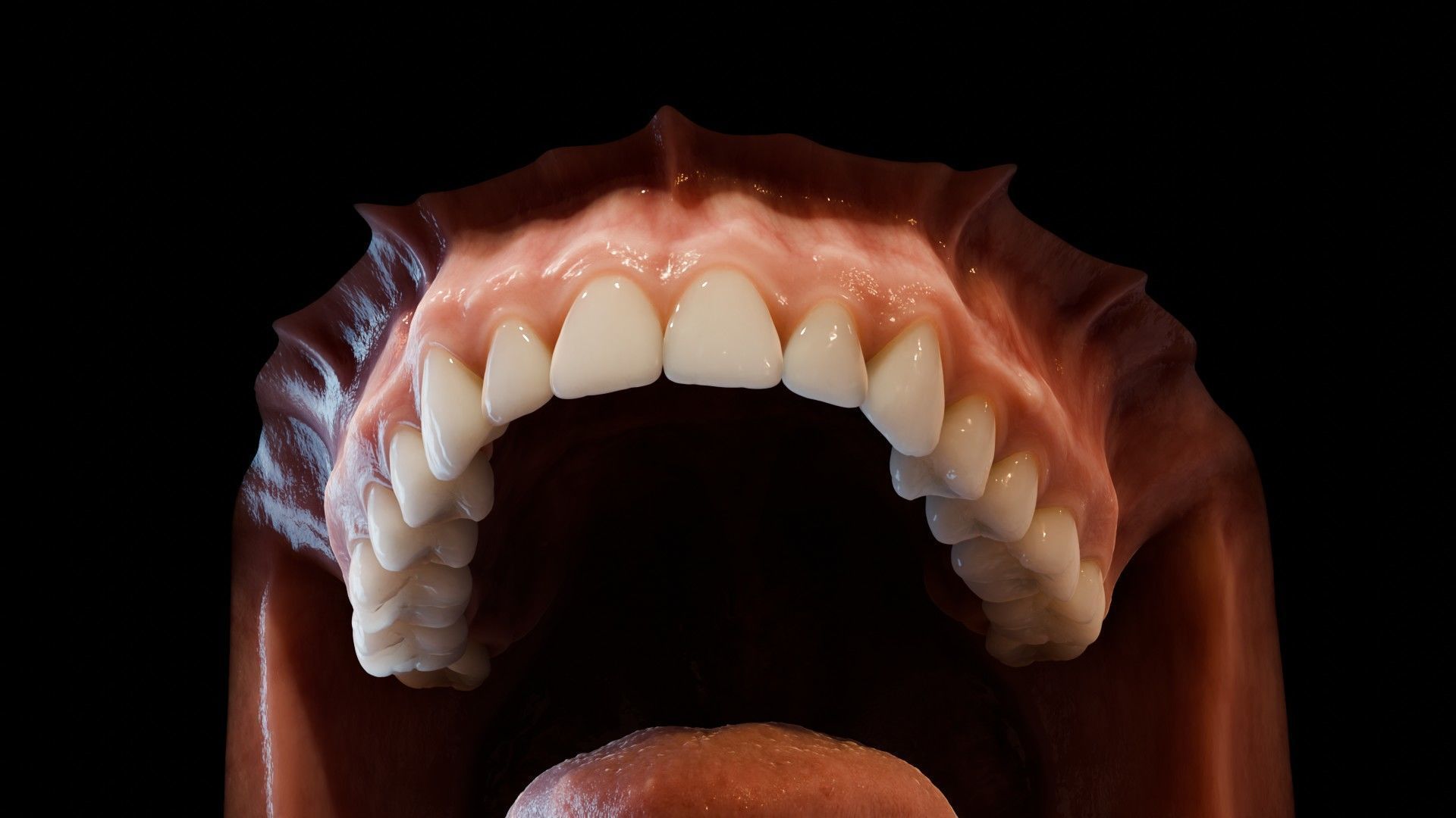 Photorealistic human mouth Low-poly 3D model_5