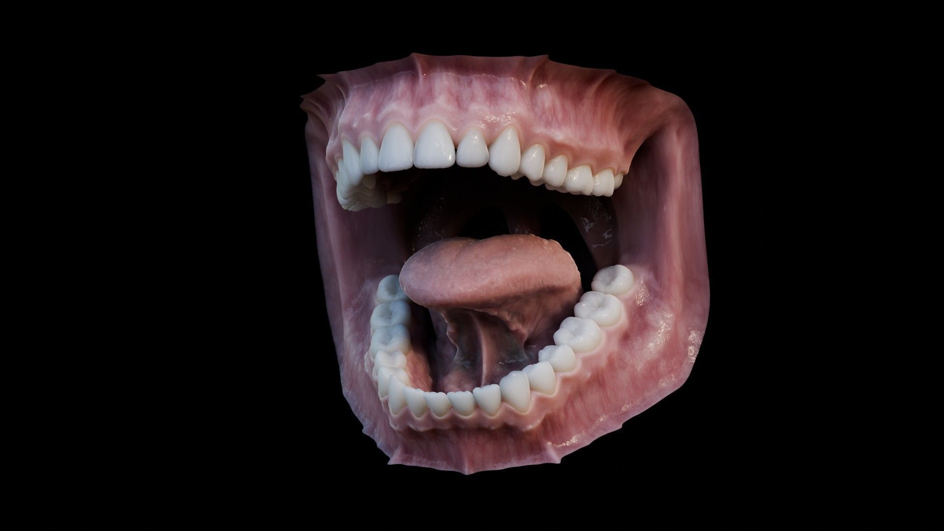 Photorealistic human mouth Low-poly 3D model_11