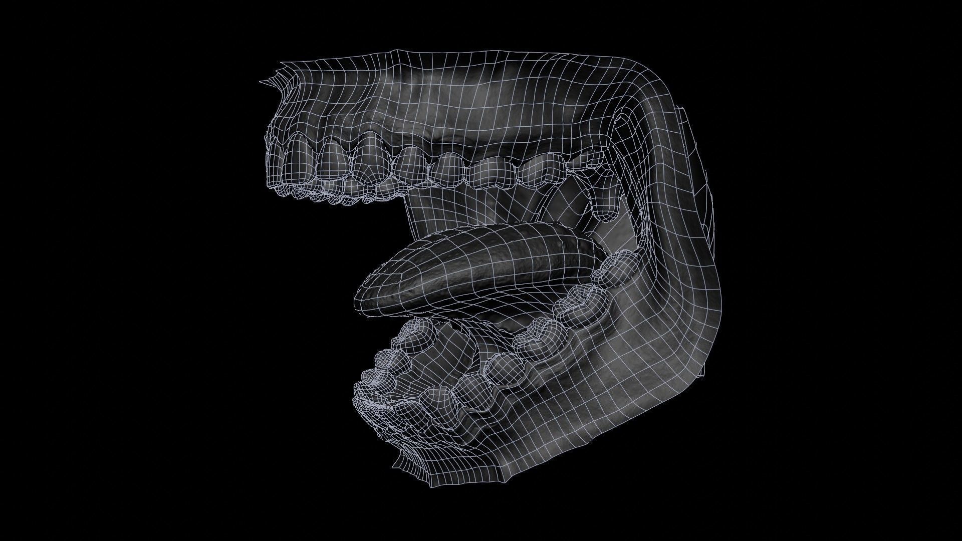 Photorealistic human mouth Low-poly 3D model_36