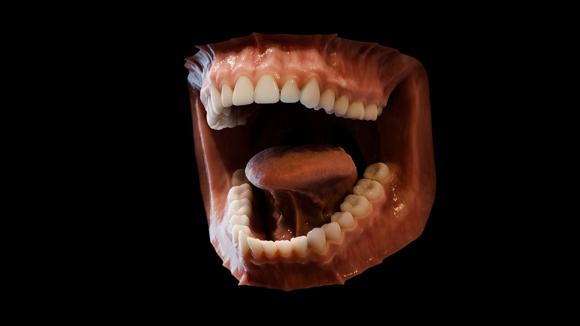 Photorealistic human mouth Low-poly 3D model_4