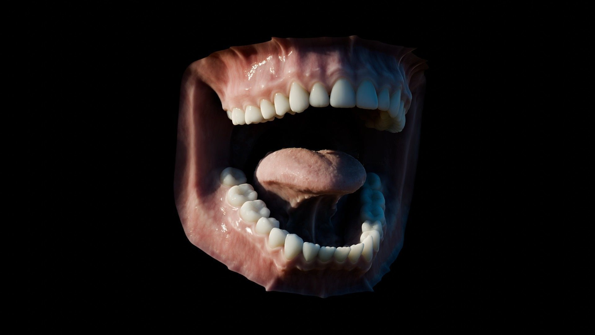 Photorealistic human mouth Low-poly 3D model_24