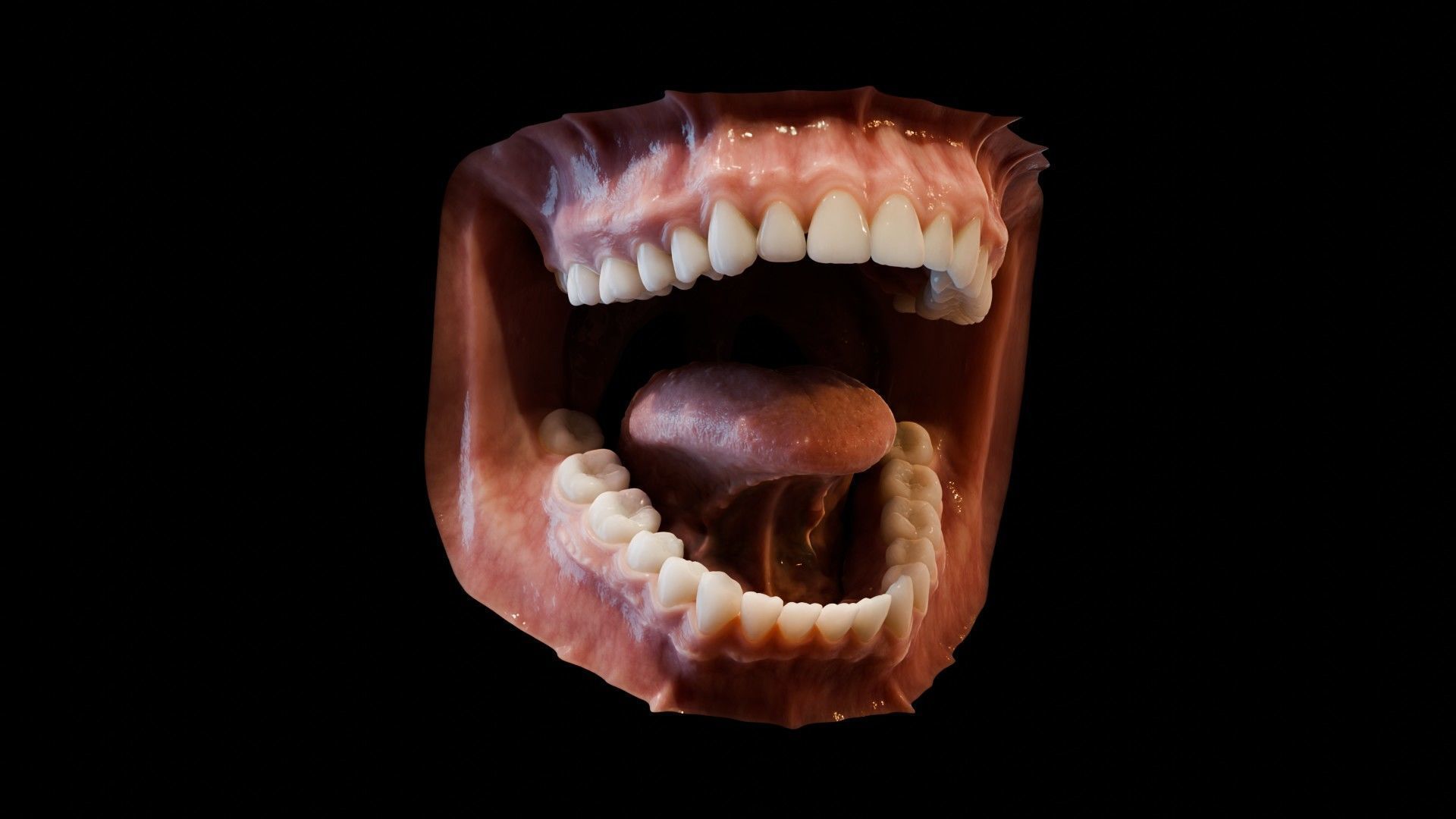 Photorealistic human mouth Low-poly 3D model_3