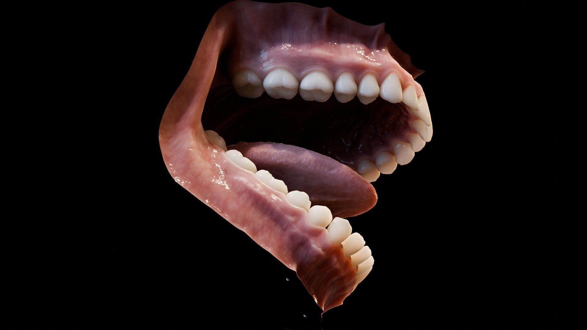 Photorealistic human mouth Low-poly 3D model_2